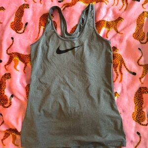 Nike pro grey razorback logo tank top size s